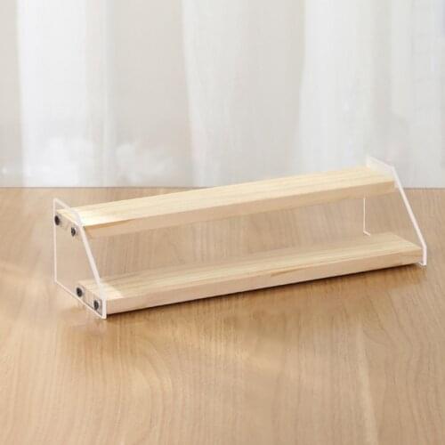 Multipurpose Display Riser Rack Stand Clear Wooden 2/3/4-Tier Step Shelf Dolls Figure Counter Ladder Riser Stand Cupcake Holder