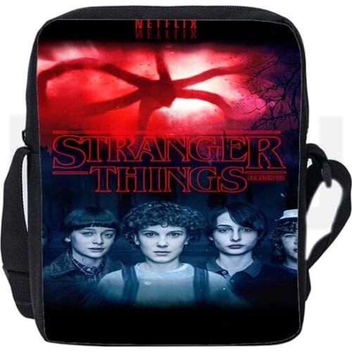 3D Printed Stranger Things Women Shoulder Bag Cosplay Men Zipper Bag Fashion Crossbody Cartoon Bags Kawaii Girls Messenger Bag