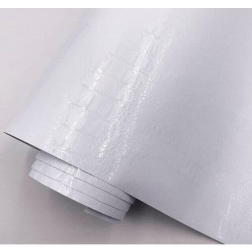 White Crocodile Leather Grain Texture Vinyl Car Wrap Sticker Decal Film Adhesive Sticker Interior Car Styling Covering Wrapping