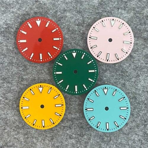 For Miyota 8215 29MM Green Luminous Watch Dial for NH35 No Calendar Sterile Dial for NH35/ETA2836 Watch Movement