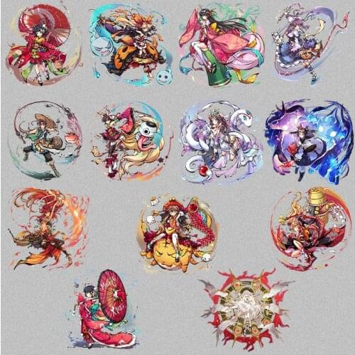 13 models Anime characters Heat transfer Iron On Patches for Clothing Sticker On Clothes DIY Washable T-shirt Clothes Appliqued