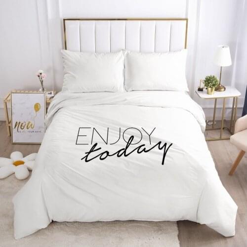 3D Duvet Cover with Zipper Comforter/Quilt/Blanket Cover 180x210 260x220 3D Nordic Bedding White Letter Customize size/design