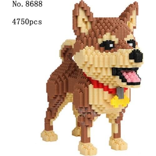 4750pcs Cartoon Pet Shiba Inu Building Blocks DIY Animal Puppy Model Diamond Particle Assembled Block Boy Toy Childrens Gift