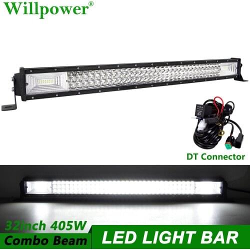 4X4 Truck Car Bullbar Lightbar 405W 32" Thin LED Light Bar For Jeep Dodge Chevy 4WD AWD Offroad SUV Driving Fog Light DT LED Bar