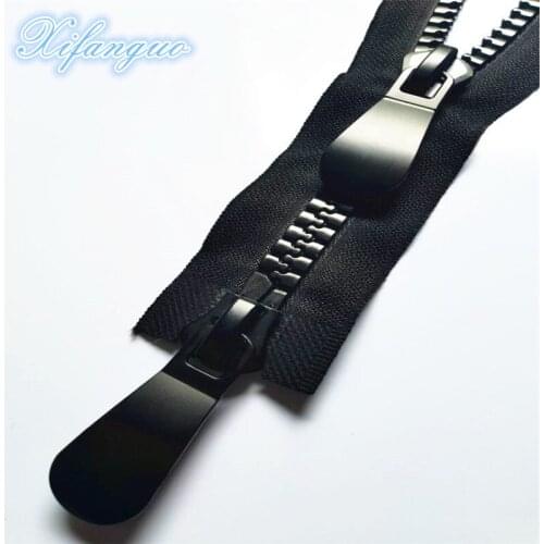 5pcs 15# 60cm-120cm Double head Resin Zippers Double Slider Single Puller Open-end Auto Lock Long Zip for Jacket