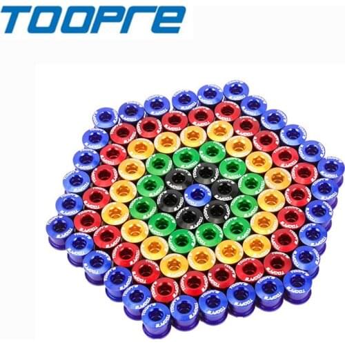 TOOPRE Bicycle Aluminium Alloy 5 Pcs Chainring Nails Iamok Mountain Bike Colour Chainwheel Screws 9.6/10.6g