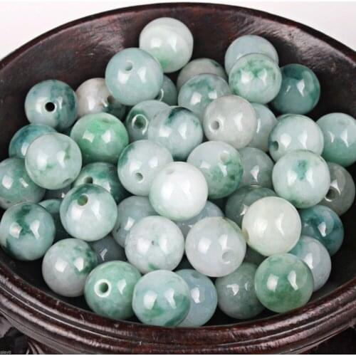 50pcs New A Grade Jade Jadeite 8-9mm Smooth Loose Beads DIY Bracelet Pendant