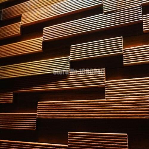 6pcs/box Fashion Pineapple Grid Wood Mosaic tile 73.5x22.5cm Acoustic wall panel for TV background Video Room Office Art Wall