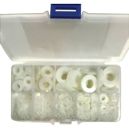 780PCS M2 M2.5 M3 M4 M5 M6 M8 M10 M12 White Nylon Plastic Flat Washer Plane Spacer Insulation Seals Gasket O-Ring Assortment Kit