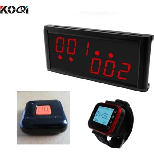 Wireless Restaurant Pager System With 1 Display Screen With 1 Watch Pager And 10 Call Button