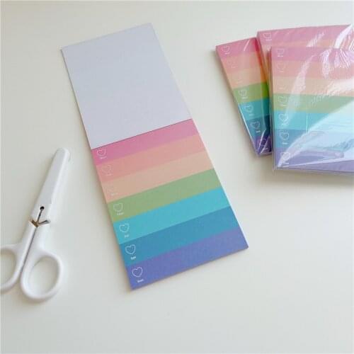Cute Love Rainbow Check List Memo Pad Korean Ins To Do List Notebook Message Paper Planner Sticker School Stationery 50 Sheets
