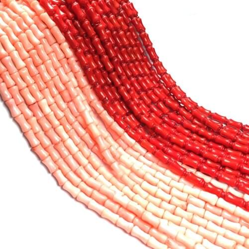 Natural Stone Coral Beads Bone Shape Loose Beads Isolation Beads for Jewelry Making DIY for Bracelet Necklace Accessories