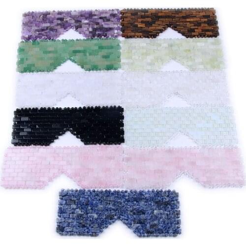 Rose Quartz Cooling Eye Mask Natural Jade Eye Mask Cold Therapy Eye Massager Amethyst Sleeping Masks Stone Migraine Relief