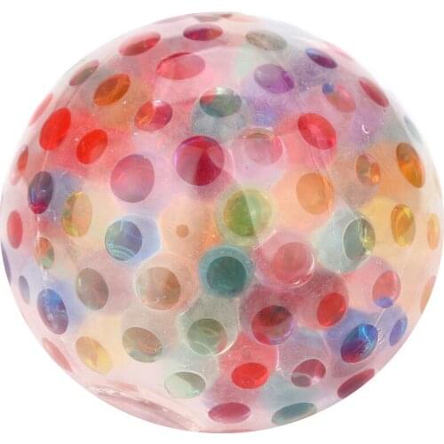 Spongy Rainbow Ball Toy Squeezable Stress Atoy Stress Relief Ball For Fun, Seven Colors, Random Colors About 2.4 Inch (6 Cm)