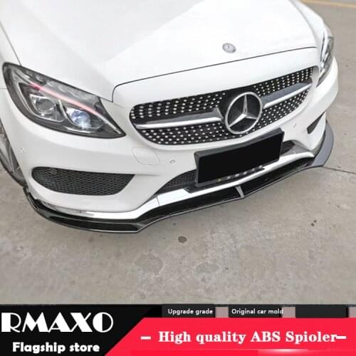 For Mercedes-Benz W205 front shovel Diffuser Bumpers Protector For Benz C-Class C200 C180 Body kit bumper Before Rear lipspoiler