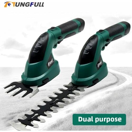 7.2V 2-in-1 Grass Trimmer Lithium-ion Cordless Hedge Trimmer Rechargeable Electric Lawn Mower Garden Tools Shrub Cutter