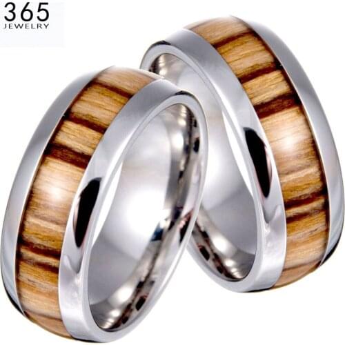 Stainless Steel Women Ring New Arrival Never Fade Vintage Titanium Wood Grain Ring For Men