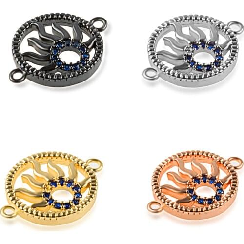 0.8*0.6in High Quality Diy Jewelry Bracelet Necklace For Making Handmade Brass Zirconia Bracelet Connector Flower