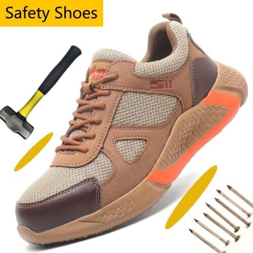 2020 Lightweight Steel Toe Shoes Work Shoes For Men Indestructible Puncture-Proof Safety Shoes Men Shock-absorbing Hiking Shoes