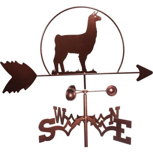 Alpaca Weather Vane Stake Measuring Tools Garden Cupolas Silhouettes Decor