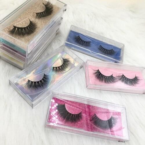 Real Mink Eyelash 6pairs/lot 18-22mm with different color cards eye lashes 3d minks