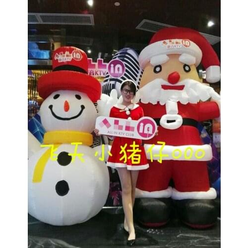 New Year Inflatable Christmas Gift Old Man Inflatable Snowman Decoration Cartoon Doll Luminous Arch Old Man Rainbow Door