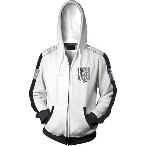 New Anime Attack On Titan Survey Corps 3D Printed Hoodies Cosplay Coat Fashion Casual Men Women Zipper Sweatshirts Hip Hop Tops