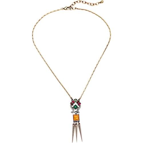 Bulk Price Chic Fashionable Exquisite Necklace Colorful Tassel Retro Zinc Alloy Egyptian Long Peace Jewelry Necklaces