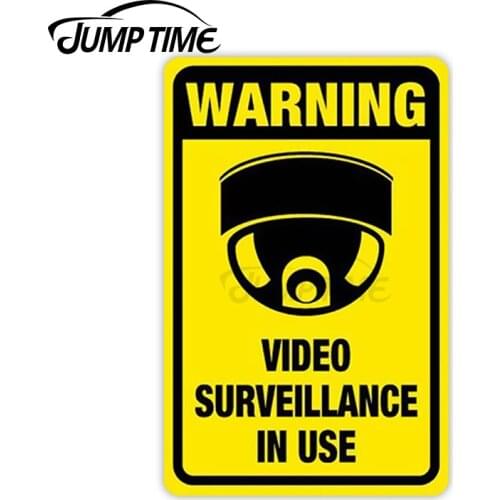 Jump Time 8cm x 13cm Car Sticker Video Surveillance Decals Warning Bumper Window Windshield Wiper Waterproof Vinyl Decor