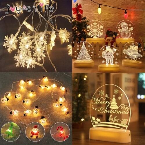Christmas Fairy Lights Santa Claus Xmas Tree LED Light Christmas Decoration For Home Christmas Ornament Xmas Gift New Year 2021