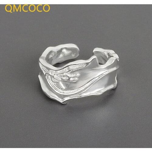 Personality Designed Irregular Lava Opening Adjustable Wave Textured Ring Fashion Versatile Women Party Gifts