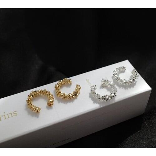 Gold Silver Color Metal Ball Ear Bone Clip Earrings Girls Non Pierced Ears Cuff Earring Women Female Wedding Party Ear Jewelry