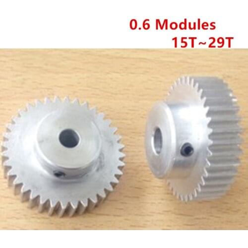 Aluminum Alloy Convex step 0.6 Modulus 25T-29T Tooth Pinion Gear for Precision 3D Printer Small Modulus
