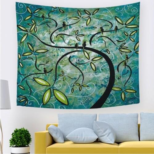 Fantasy Plant Magical Forest Wall Tapestry Fairy Tales Tapestry Life Tree Stream Fairy Wall Art Hanging For Bedroom Living Room