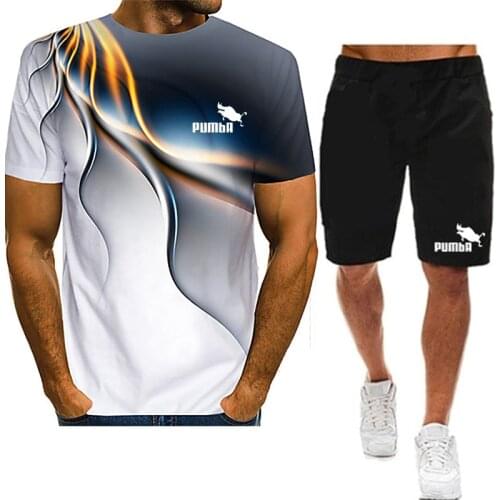 2020 Summer Tracksuit Men Clothing Casual Short Sleeve O-Neck T-shirt And Shorts Quick Drying Ropa Hombre Two Pieces Set Male