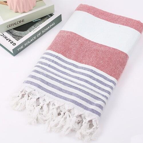 Turkish Sport Sauna Bath Towel Striped Cotton with Tassels Travel Camping Bath Sauna Beach Gym Pool Blanket Surgical Drape
