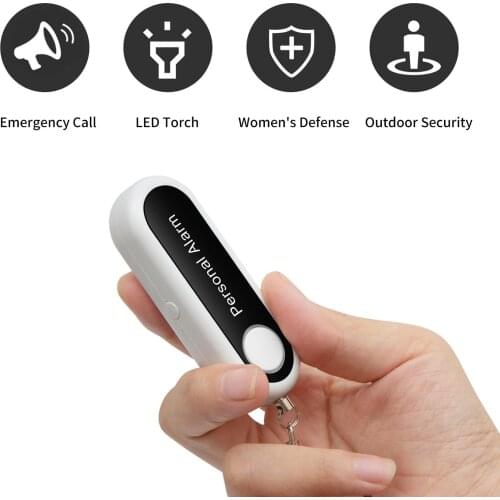 Self Defense Siren Safety Alarm For Women Keychain Ladies Self-defense Security Back-Clamp Portable SOS LED Light With Alarm
