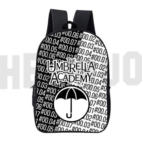 3D Umbrella Academy Backpacks Women Sac A Dos 16 Inch Mochila Double Zipper Anime Children School Bags for Kids Canvas Backpack