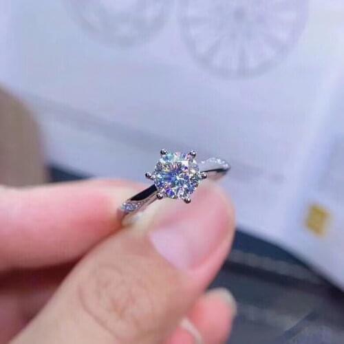 2020 new crackling moissanite gemstone ring for women jewelry engagement ring for wedding 925 silver ring birthday gift love