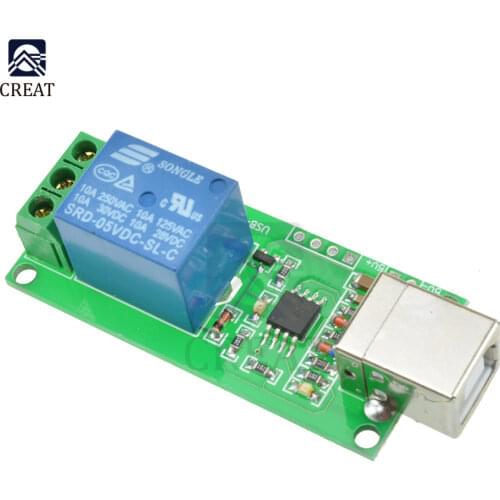 1 Channel 1 CH USB Relay 5V Programmable Computer Control For Smart Home 1CH Module Board HID For XP32 WIN7 250V 10A