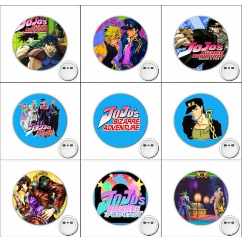 1pcs anime JoJos Bizarre Adventure Cosplay Badge Cartoon Brooch Pins for bags Badges Backpacks Button Clothes Accessories