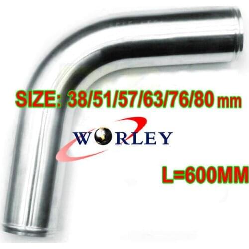 2.5" 63mm 2-1/2" 75 Degree Aluminum Turbo Intercooler Pipe Piping Length:600mm