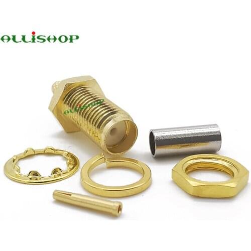 30Pcs RF SMA Female Connector Bulkhead For LMR100 RG316 Wholesale Wire Connector SMA Adapter