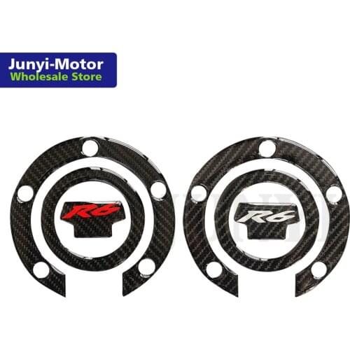 3D Raise Motorcycle Fuel Tank Cover Pad Oil Gas Cap Sticker Decal For Yamaha R6 YZFR6 YZF600 Racing Grip Carbon Fiber Protector