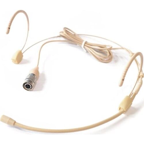 4 Pin 4Pin Hirose Plug Dual Earhook Mic Headset Headworn Microphone For Audio Technica Wireless Transmitter AEW T1000a 5000