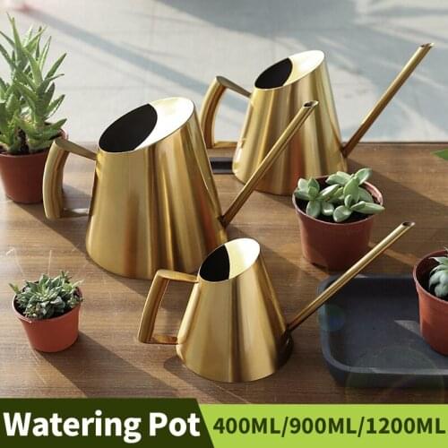 400/900/1500ML Stainless Steel Watering Can Garden Household Long Mouth Watering Pot Easy Use Handle Sprinkle Kettle For Plant
