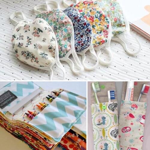 7Pcs/Set Vintage Patchwork Plain Fabric Cotton Printed Sewing Fabrics For Sewing Handicraft Decora DIY Accessories