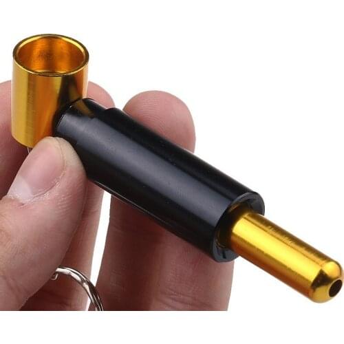 Keychain Small Pipe Pendant Battery Shaped Cigarette Tobacco Pipes Portable Metal Smoking Pipe for Smoking Weed Herb Mens Gift
