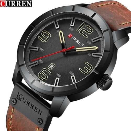 Men Watch Top Luxury Brand CURREN Fashion Quartz Watches Mens Sport Waterproof Leather Band Male Clock Relogio Masculino Date
