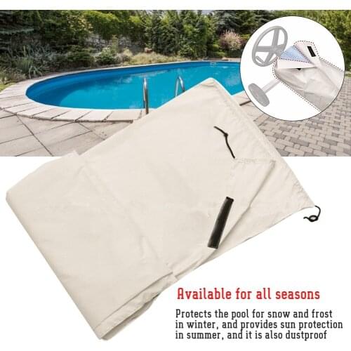Pool Roll Cover Beige Open Air Swimming Pool Roll Cover Waterproof Protector for Outdoor Heavy Duty Garden